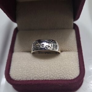 Stering Silver 'Love Life' Ring